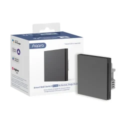 Aqara Pametni Zidni Prekidač H1 bez neutralnog jednopoložajni: WiFi, Zigbee, Ugradan Hub, Bez Baterije WS-EUK01-GRAY - thumbnail 1
