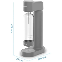 PHILIPS Aparat za pravljenje soda vode, sivi, ADD4901GR/10 - 60l/h, 2l spremnik, LED displej, automatsko isključivanje - thumbnail 2