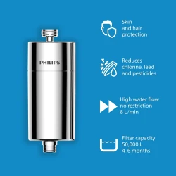 PHILIPS Filter za vodu u tušu AWP1775CH/10 - Kromiran, Uklanja klor, Štiti kožu - thumbnail 2