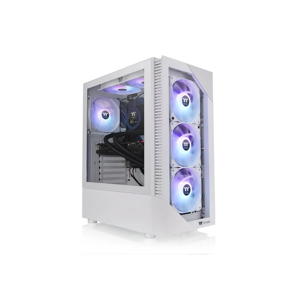 Thermaltake View 200 ARGB Snow Mid tower, tempered glass, 3x 120mm ARGB Lite fan - image 1