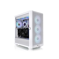 Thermaltake S250 TG ARGB SnowMid tower case, white,4x CT120 ARGB white fans - thumbnail 2