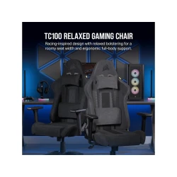 Corsair TC100 Gaming ChairRelaxed, Fabric Black/Black120kg - thumbnail 2