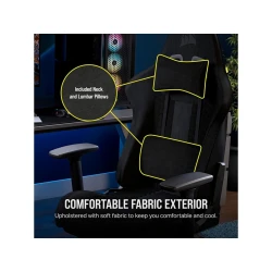 Corsair TC100 Gaming ChairRelaxed, Fabric Black/Black120kg - thumbnail 3