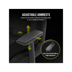 Corsair TC100 Gaming ChairRelaxed, Fabric Black/Black120kg - thumbnail 4