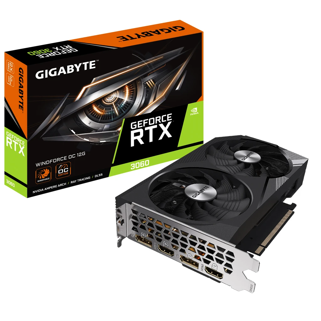 Gigabyte RTX 3060 WF OC 12GB[GV-N3060WF2OC-12GD]12GB; 2xDP, 2xHDMI; - image 1