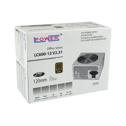 LC-Power PSU 600W 12cmOffice Series LC600-12 V2.316xSATA,2xPCIe,Active PFC,80+Bronze - thumbnail 2