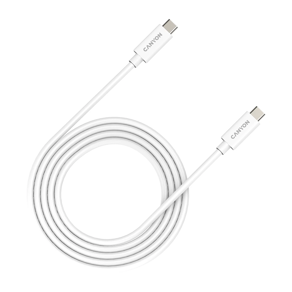 CANYON cable UC-42 USB-C to USB-C 240W 20Gbps 4k 2m White - image 1