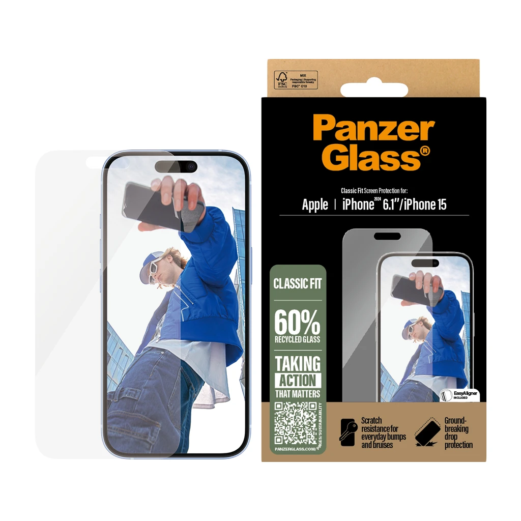 PanzerGlass Screen Protector iPhone 16 | Classic Fit - image 1