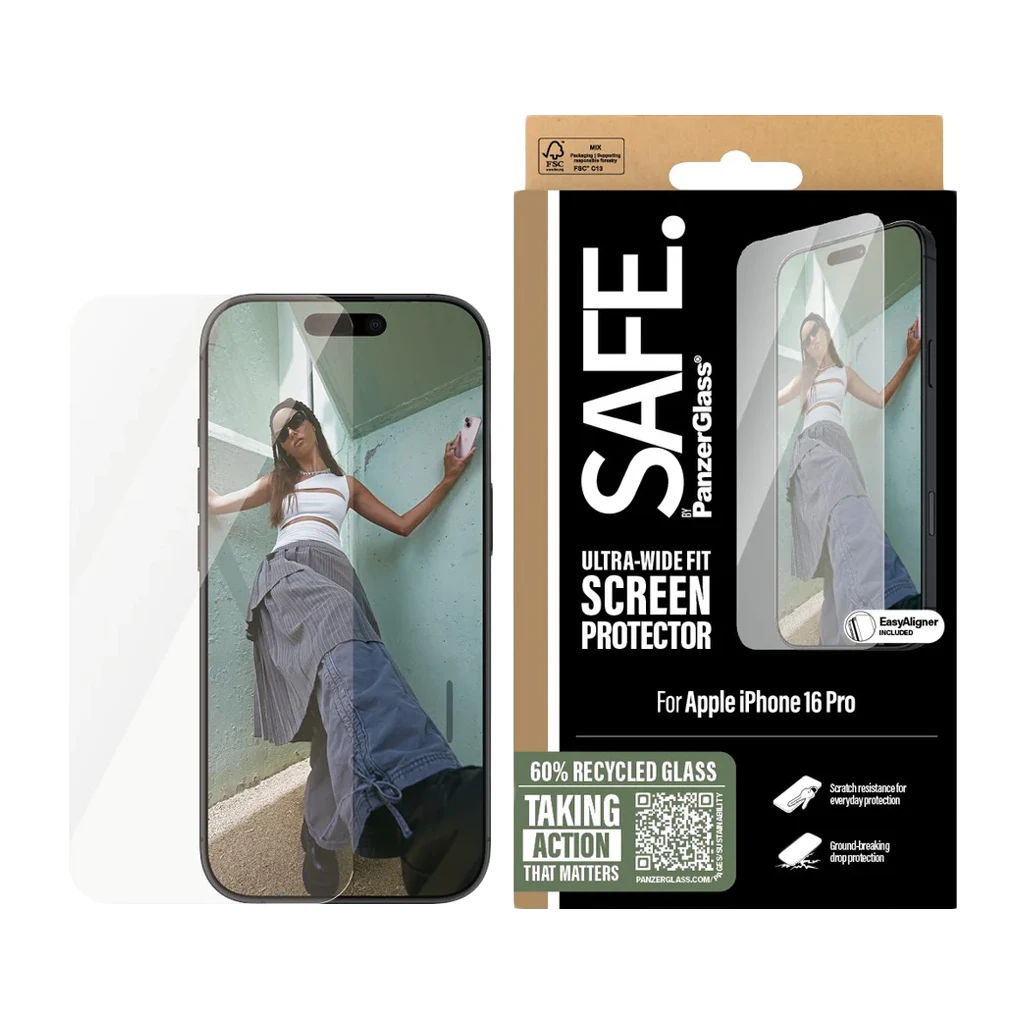 SAFE. by PanzerGlass Screen Protector iPhone 16 Pro | Ultra-Wide Fit - image 1