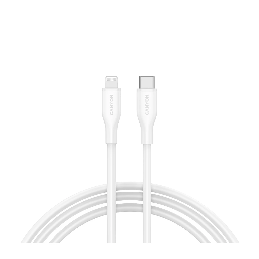 CANYON cable CLNM60 C-L 60W MFI 1m Silicon White - image 1