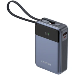 CANYON power bank OnPower 600 built-in cable 20000 mAh PD65W Dark Grey - thumbnail 3