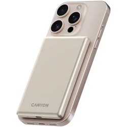 CANYON power bank OnPower 505 slim Magsafe 5000 mAh PD20W Beige - thumbnail 6