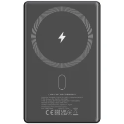 CANYON power bank OnPower 505 slim Magsafe 5000 mAh PD20W Dark Grey - thumbnail 3