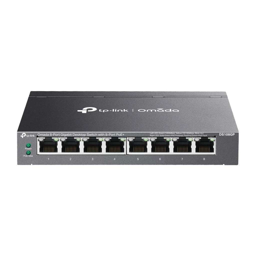 Omada 8-Port Gigabit Desktop Switch with  8-Port PoE+  8× Gigabit PoE+ Ports 802.3af/at - image 1