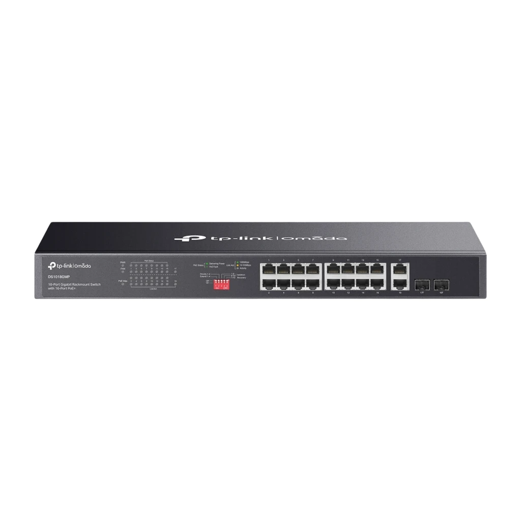 Omada 18-Port Gigabit Rackmount  Switch with 16-Port PoE+ PORT: 16× Gigabit PoE+ Ports 2× - image 1