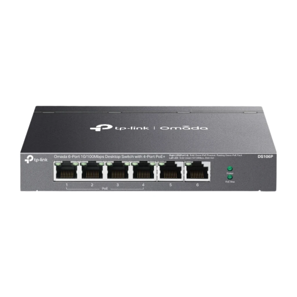 Omada 6-Port 10/100 Mbps Desktop Switch with 4-Port PoE+ PORT: 4× 10/100 Mbps PoE+ Ports - image 1