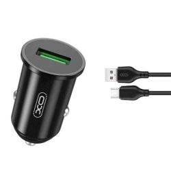 XO TZ12 Car charger QC3.0 18W + Micro USB Cable 1m - thumbnail 1