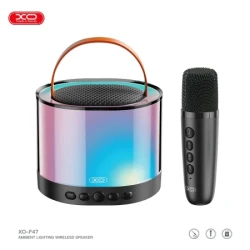 XO Bluetooth Speaker Aurora + Karaoke MIC F47 Black - thumbnail 1