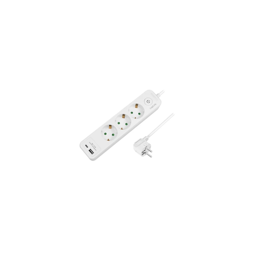 LogiLink Produžni kabl sa zaštitom 3 utičnice, 1X USB- A, 1X USB- C 1.5m LPS279U - image 1