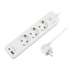 LogiLink Produžni kabl sa zaštitom 3 utičnice, 1X USB- A, 1X USB- C 1.5m LPS279U - thumbnail 1