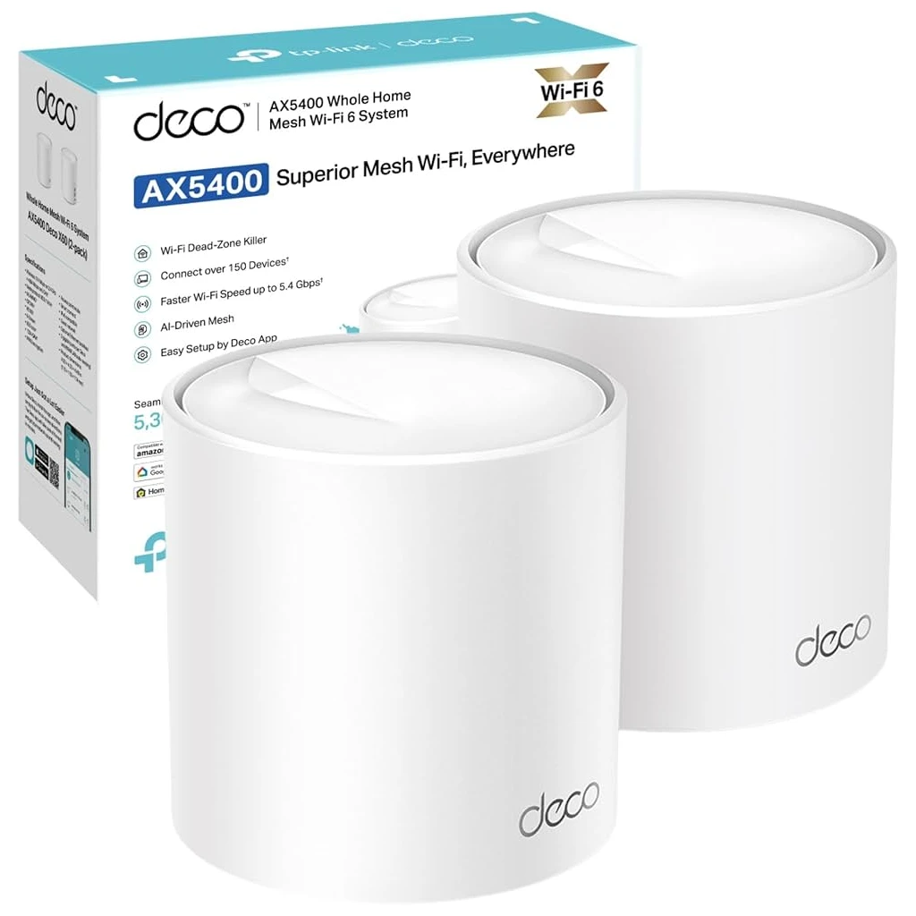 TP-Link Deco X60 2-pack AX5400 Cjelodomski Mesh WiFi 6 Sistem - 5400 Mbps, 4 Antene, Qualcomm CPU - image 1