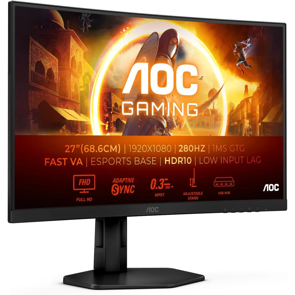 AOC Gaming Monitor C27G4ZXU - 27" Full HD, 280Hz, 1ms, Full Ergo FreeSync Premium - image 1