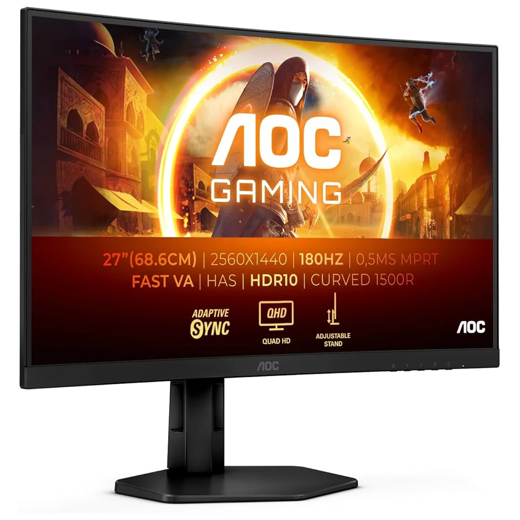AOC Gaming Monitor LED CQ27G4X 27 inča QHD zakrivljen, 180 Hz, 0,5 ms, FreeSync - image 1