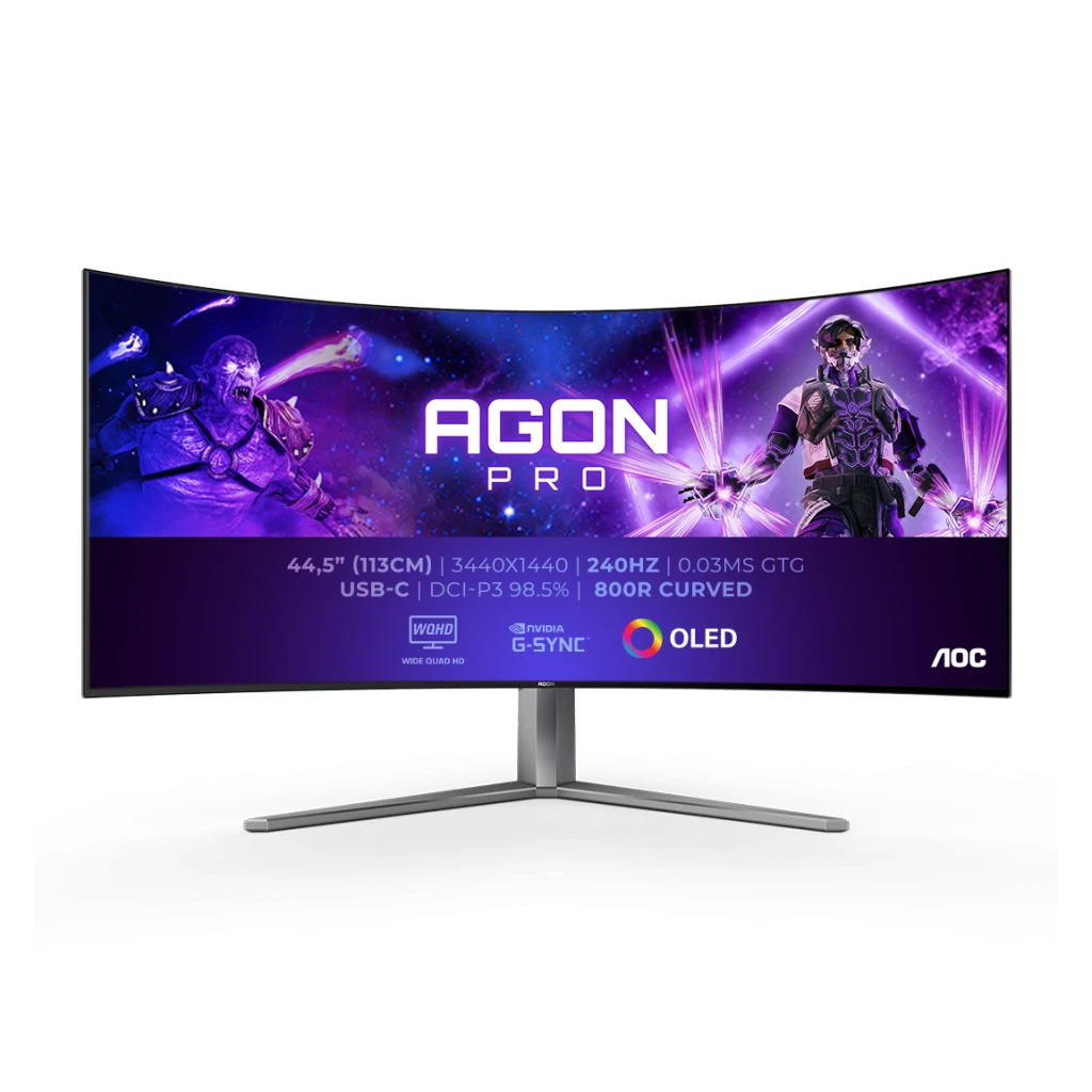AOC Zakrivljeni OLED Monitor AG456UCZD AGON PRO 44.5" 3440x1440 240Hz 0.03ms HDR 10 - image 1