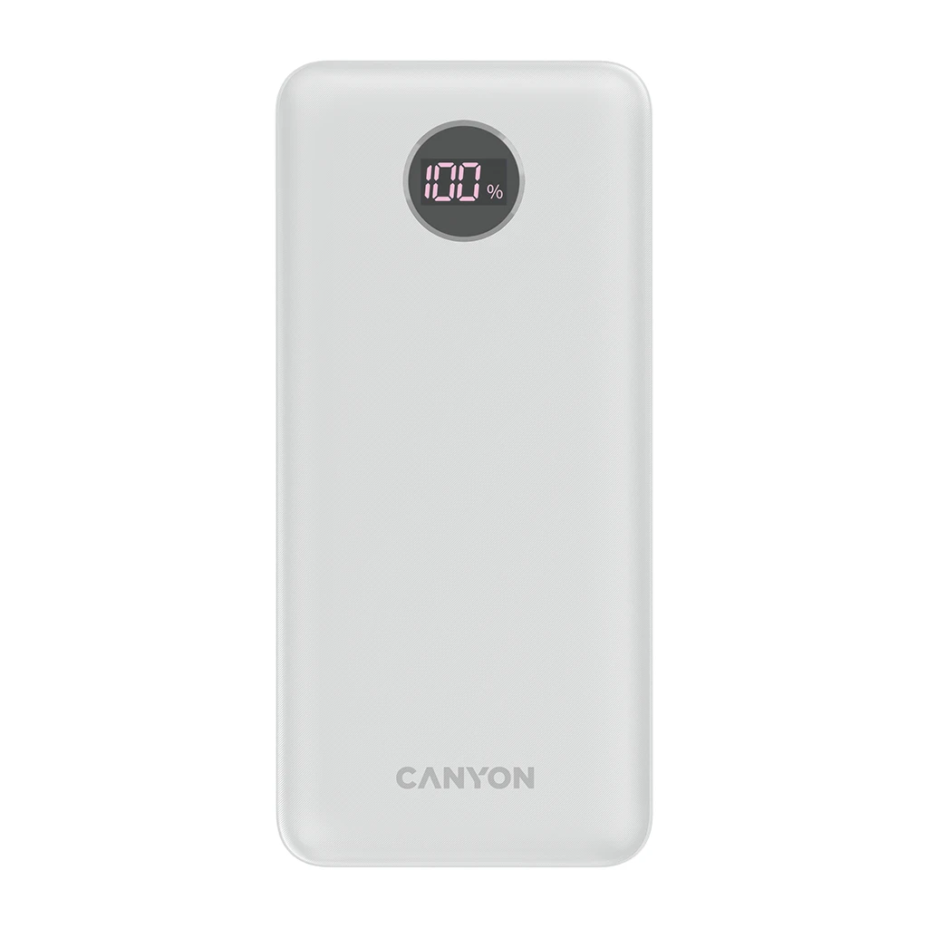 CANYON Prenosna Baterija PB-2002 LED - 20000mAh, 20W Brzo Punjenje, Bijela - image 1