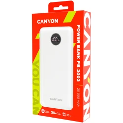 CANYON Prenosna Baterija PB-2002 LED - 20000mAh, 20W Brzo Punjenje, Bijela - thumbnail 4