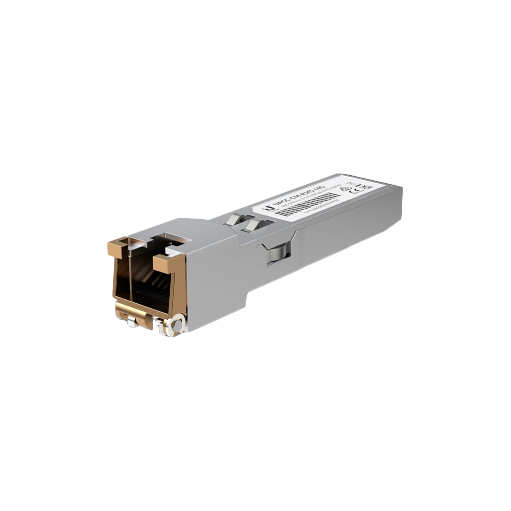 Ubiquiti UACC-CM-RJ45-MG SFP+ to RJ45 adapter 1/2.5/5/10 GbE is a RJ45 transceiver that can be - image 1
