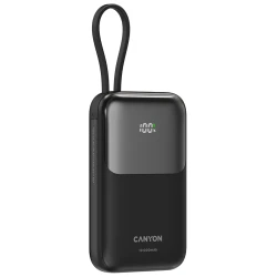 CANYON Prenosna Baterija OnPower 101 - 10000mAh, 22.5W, Ugrađeni Kabl, Crna - thumbnail 3