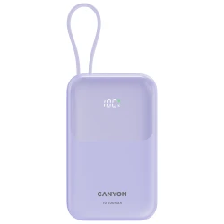 CANYON Prenosna Baterija OnPower 101 - 10000mAh, 22.5W, Ljubičasta - thumbnail 1