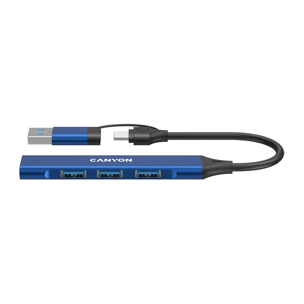CANYON hub DS-02 4in1 USB-A/C Blue - image 1