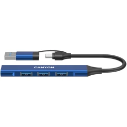 CANYON hub DS-02 4in1 USB-A/C Blue - thumbnail 1