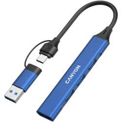 CANYON hub DS-02 4in1 USB-A/C Blue - thumbnail 2