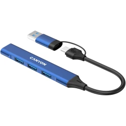CANYON hub DS-02 4in1 USB-A/C Blue - thumbnail 5