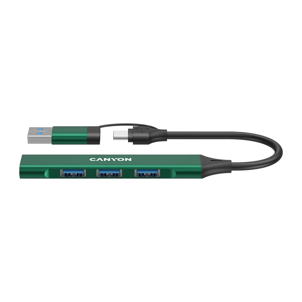 CANYON hub DS-02 4in1 USB-A/C Green - image 1
