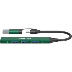 CANYON hub DS-02 4in1 USB-A/C Green - thumbnail 1
