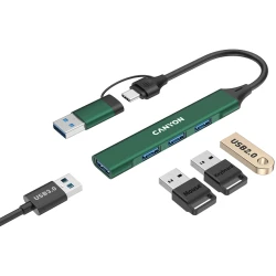 CANYON hub DS-02 4in1 USB-A/C Green - thumbnail 4