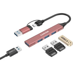 CANYON hub DS-02 4in1 USB-A/C Pink - thumbnail 4