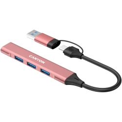 CANYON hub DS-02 4in1 USB-A/C Pink - thumbnail 5