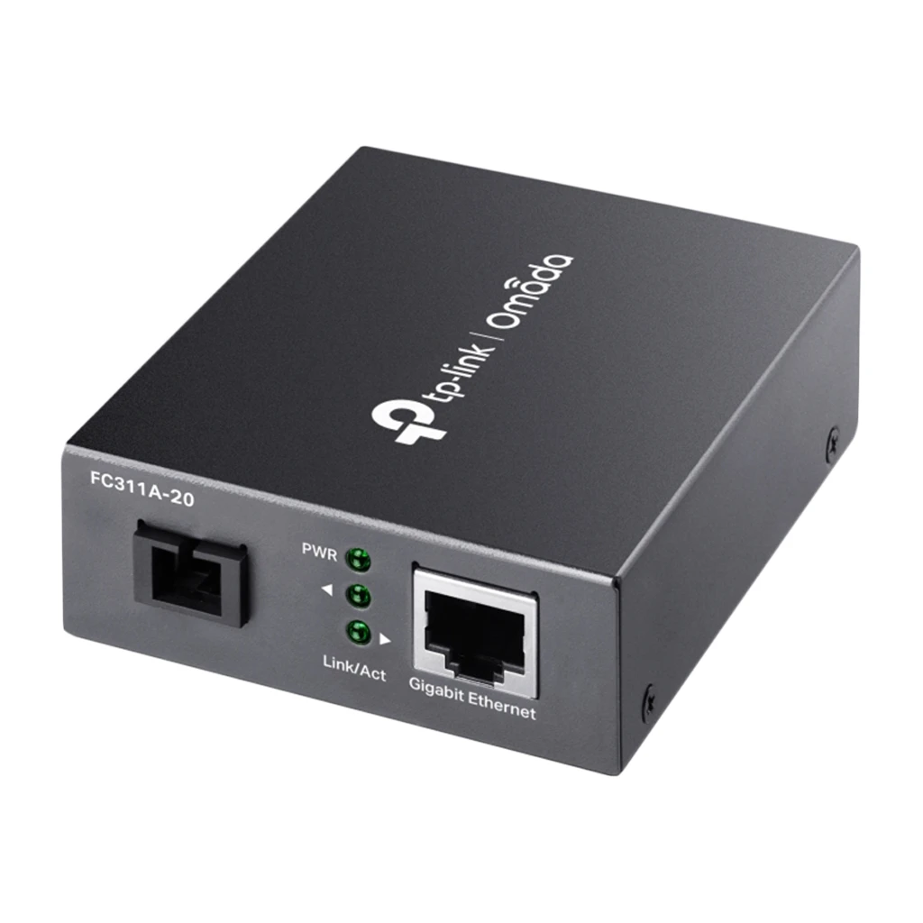 TP-Link TL-FC311A-20 Gigabit WDM Media Converter - 10/100/1000 Mbps RJ45 to 1000 Mbps Single-Mode SC WDM, 20 km Range - image 1