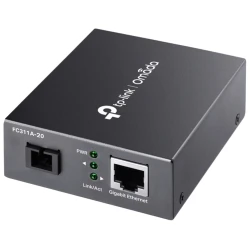 TP-Link TL-FC311A-20 Gigabit WDM Media Converter - 10/100/1000 Mbps RJ45 to 1000 Mbps Single-Mode SC WDM, 20 km Range - thumbnail 1