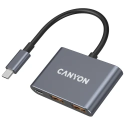 CANYON hub DS-3 3in1 USB-C Dark Grey - thumbnail 1