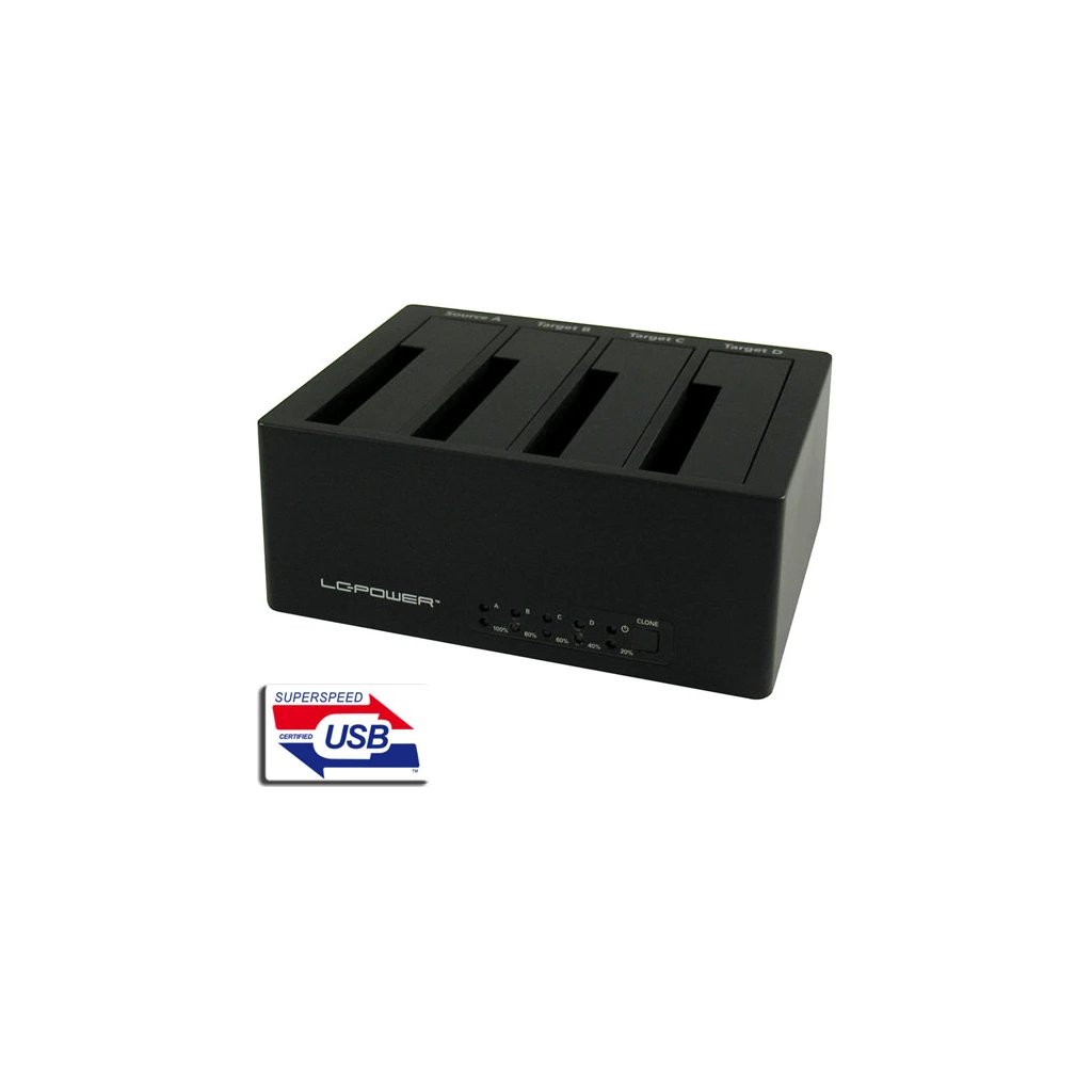 LC-Power LC-DOCK-U3-4BHDD docking station2,5"/3,5" SATA HDDs/SSDs - image 1