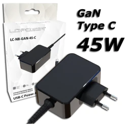 LC-Power USB GaN punjač 45W Punjač za laptope, USB-C,5-20V, 2.25-3A - thumbnail 1