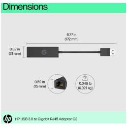 Adapter HP USB-A 3.0 na RJ-45 G2 - thumbnail 2