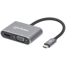 Adapter MANHATTANUSB-C to HDMI & VGA 4-in-1 - thumbnail 1
