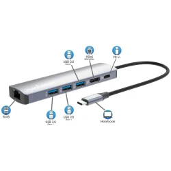 DOCKING MANHATTAN USB-C PD 6-in-1 4K - thumbnail 2